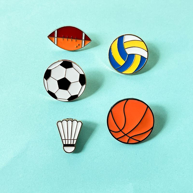 Badminton Icon - Cartoon Sportbal Broches Set Voetbal Basketbal