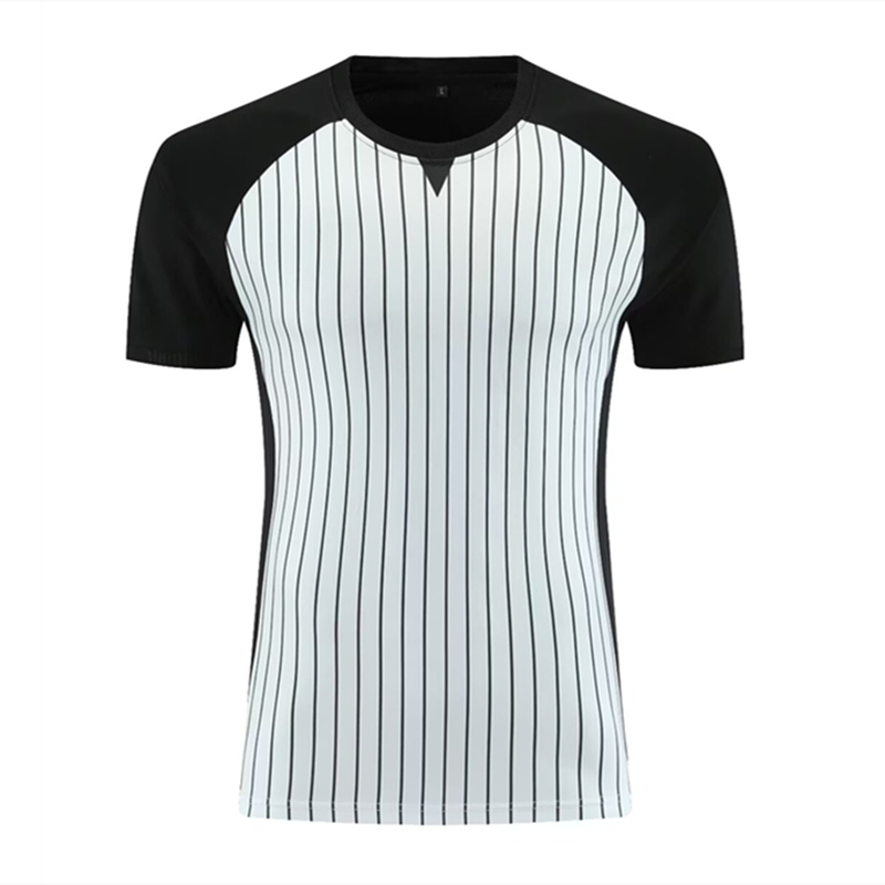 Badminton Umpire - Gestreepte Scheidsrechter Basketbalshirt Blanco Volwassen Badminton