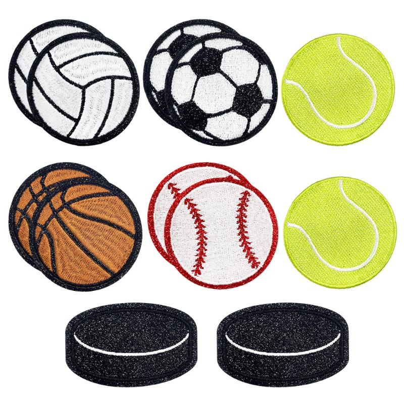 Badminton Icon - Glitter Sport Honkbal Voetbal Tennis Opstrijkbare